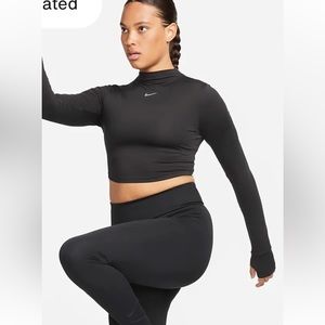 Nike Dri-FIT One Luxe Women's BLACK Long-Sleeve Cropped Top NWT size XL perfect